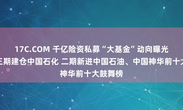   17C.COM 千亿险资私募“大基金”动向曝光：鸿鹄三期建仓中国石化 二期新进中国石油、中国神华前十大鼓舞榜